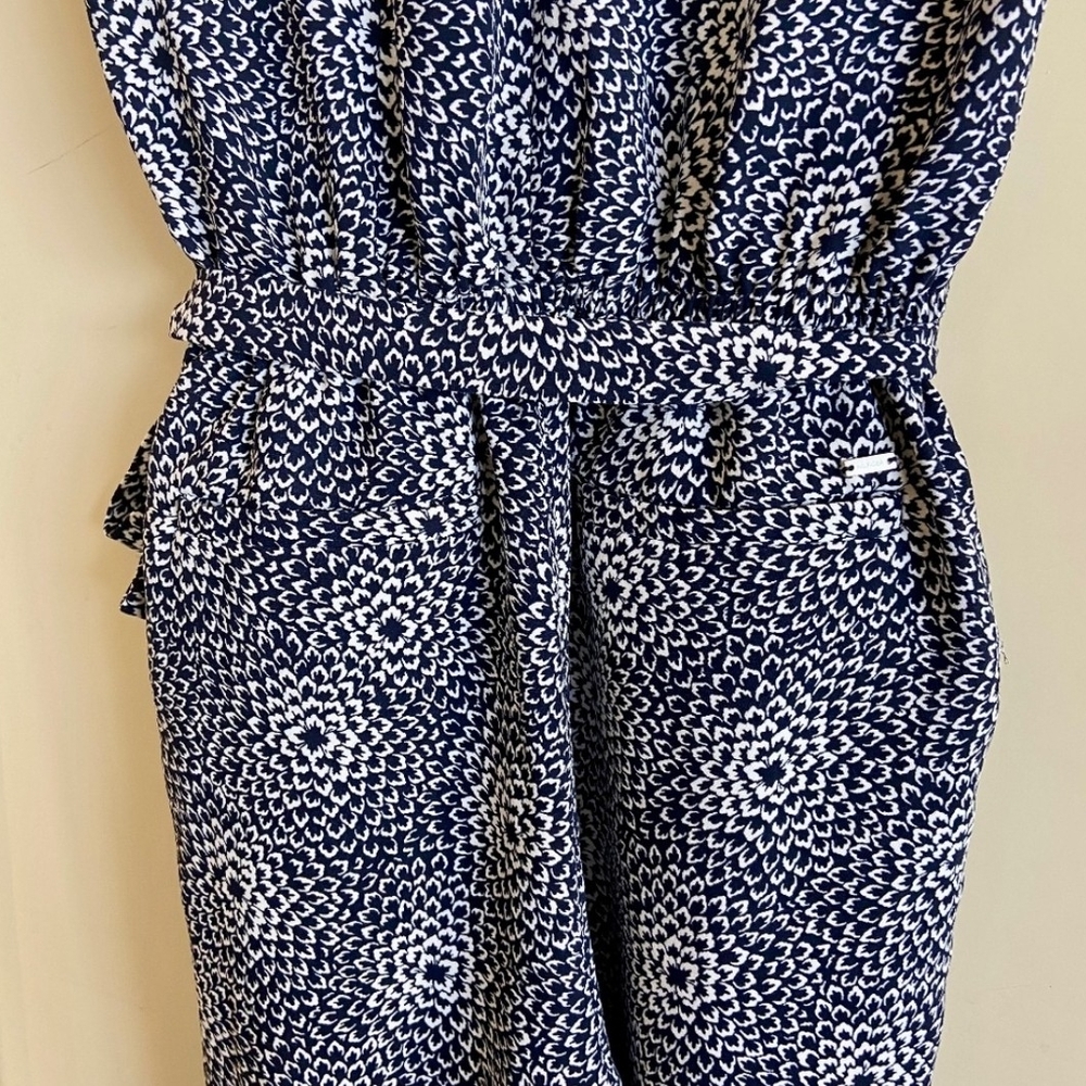 Tommy Hilfiger Navy and White Patterned Jumpsuit